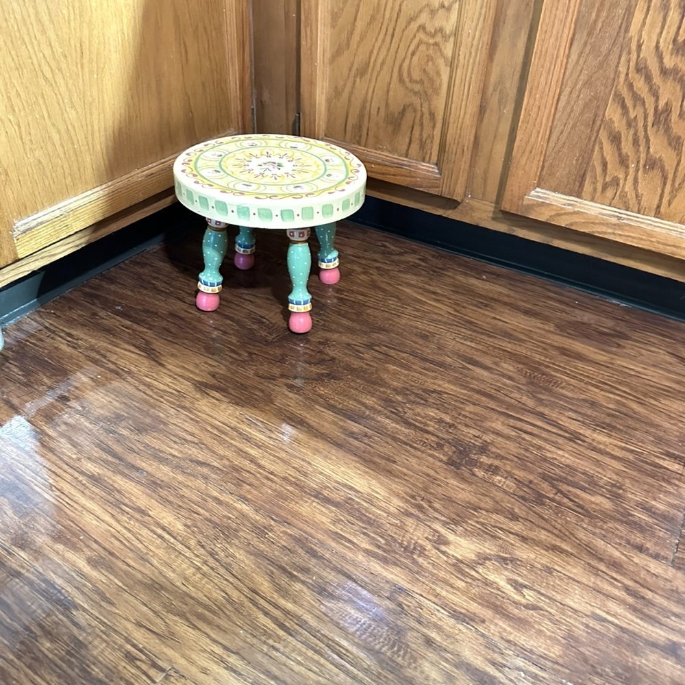 Hand-Painted Multicolor Wooden Stool